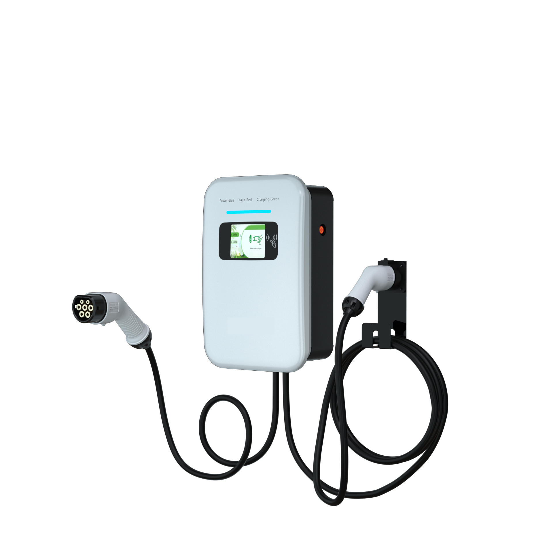 13211 1 nastenna nabijecka pro elektromobily elvix wbac 4947 t2 2 kabely 11kw 5m rfid nabijeci stanice ev