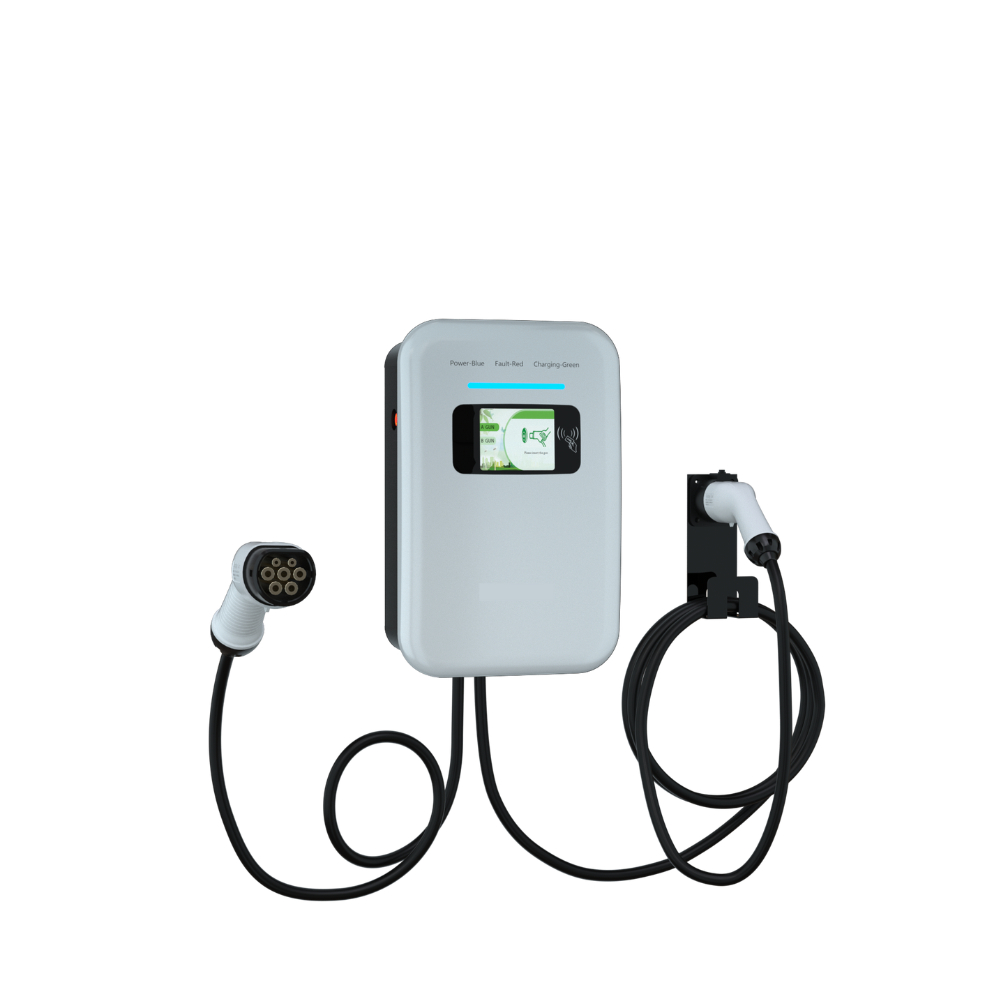 13214 1 nastenna nabijecka pro elektromobily elvix wbac 4948 t2 2 kabely 22kw 5m rfid nabijeci stanice ev