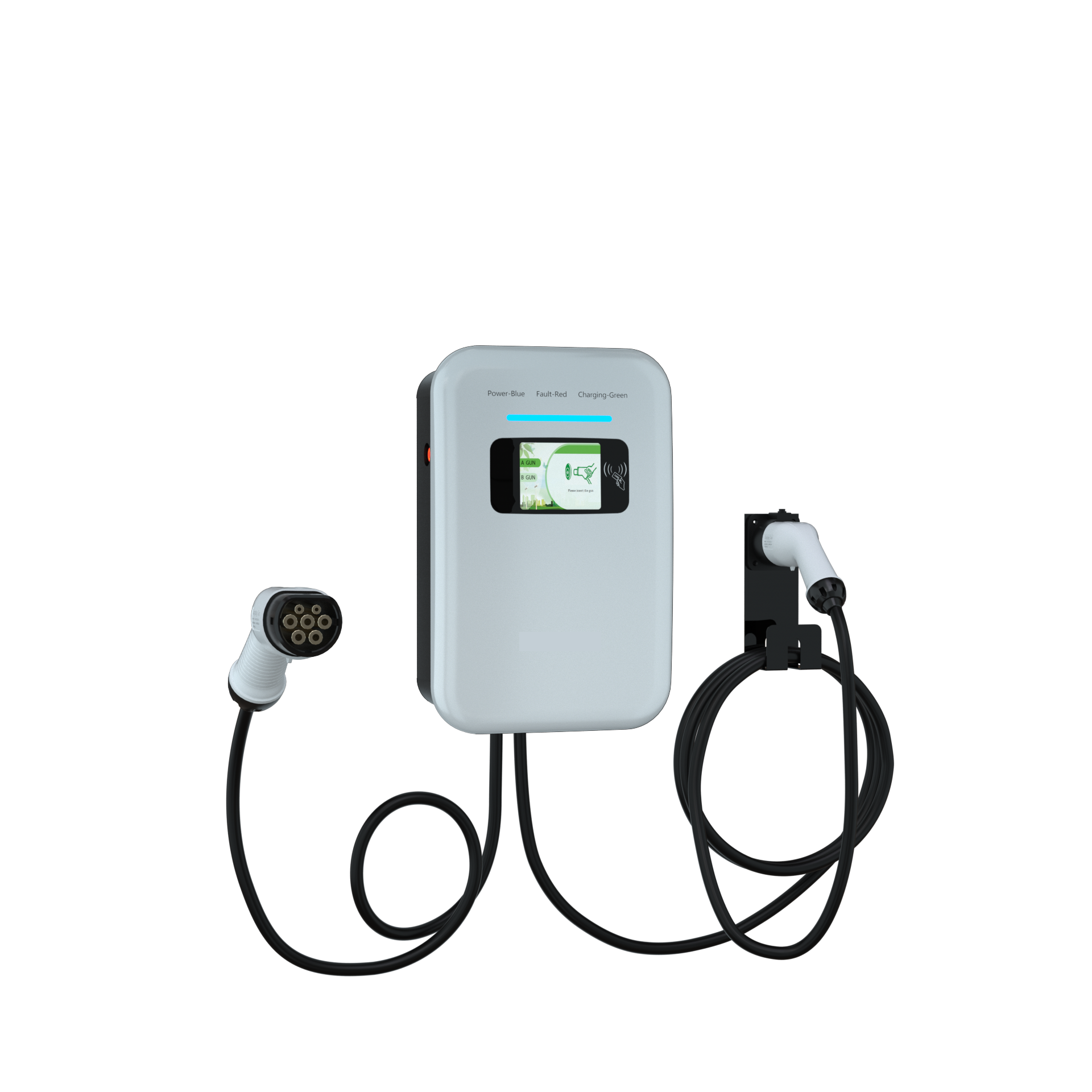 13214 1 nastenna nabijecka pro elektromobily elvix wbac 4948 t2 2 kabely 22kw 5m rfid nabijeci stanice ev