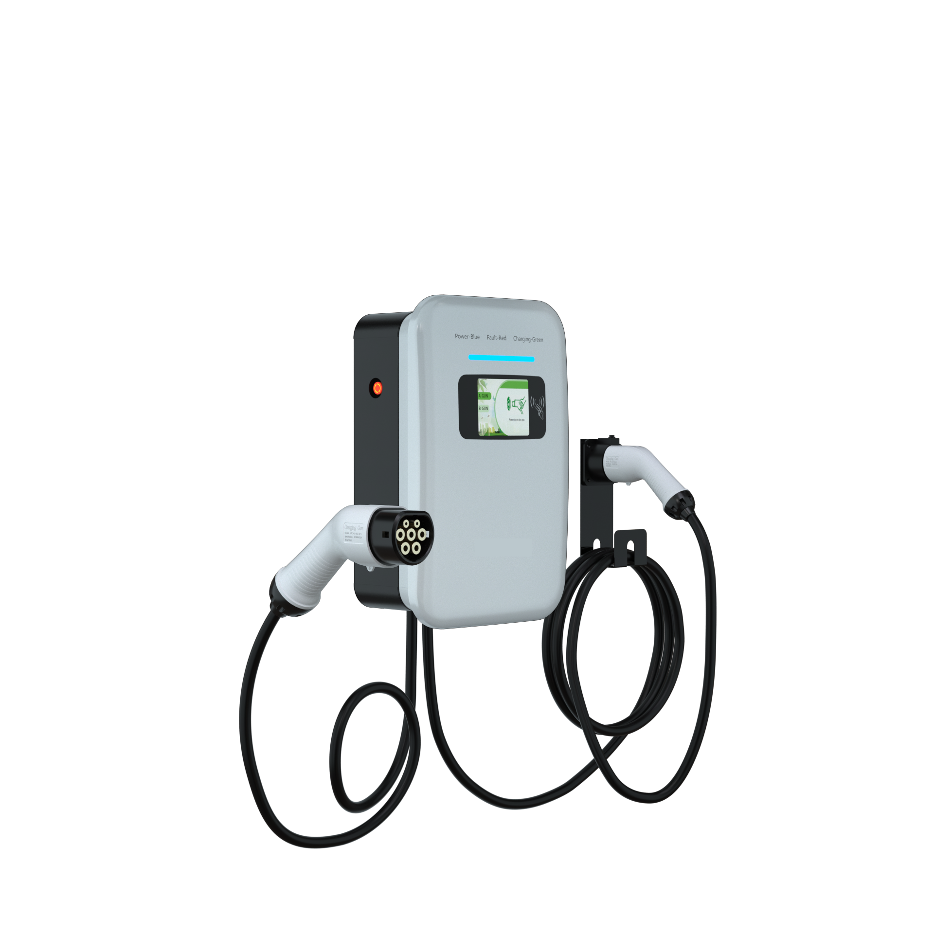 13214 2 nastenna nabijecka pro elektromobily elvix wbac 4948 t2 2 kabely 22kw 5m rfid nabijeci stanice ev