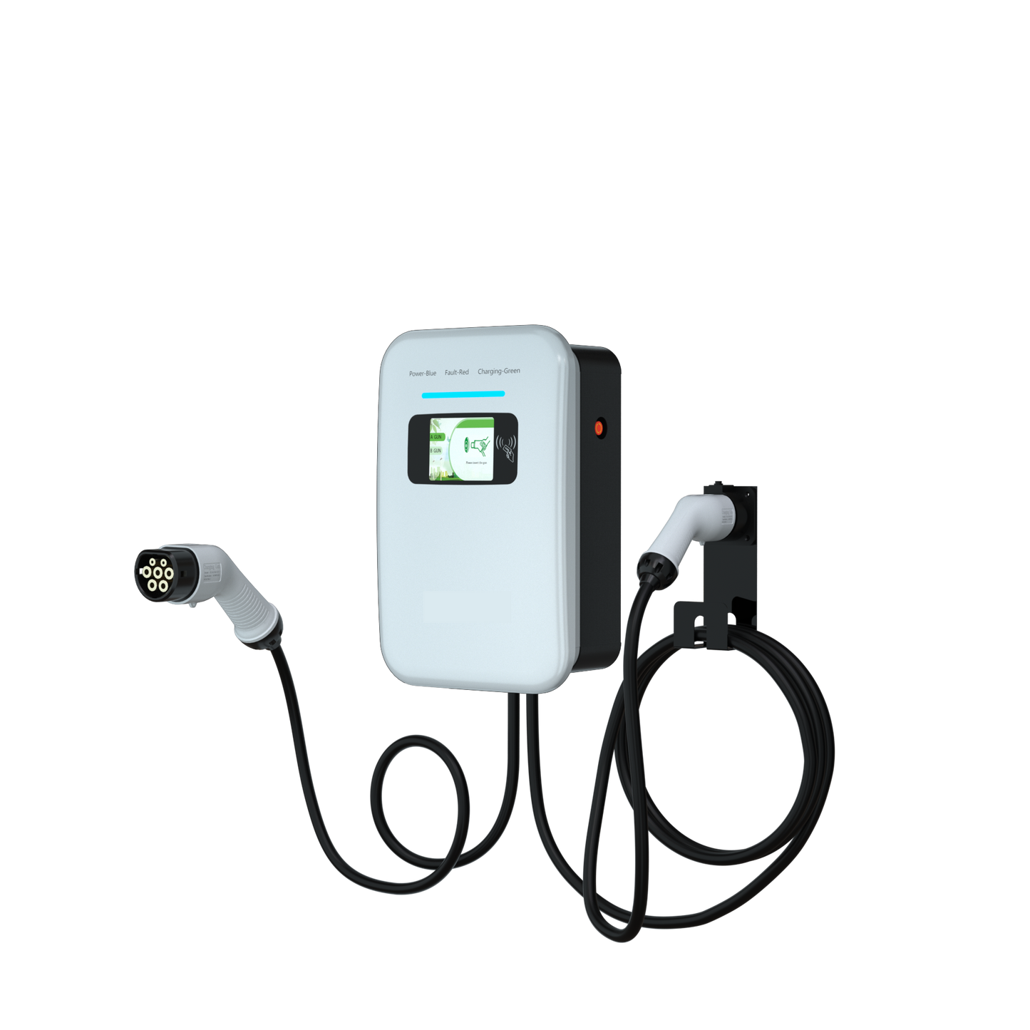 13214 nastenna nabijecka pro elektromobily elvix wbac 4948 t2 2 kabely 22kw 5m rfid nabijeci stanice ev