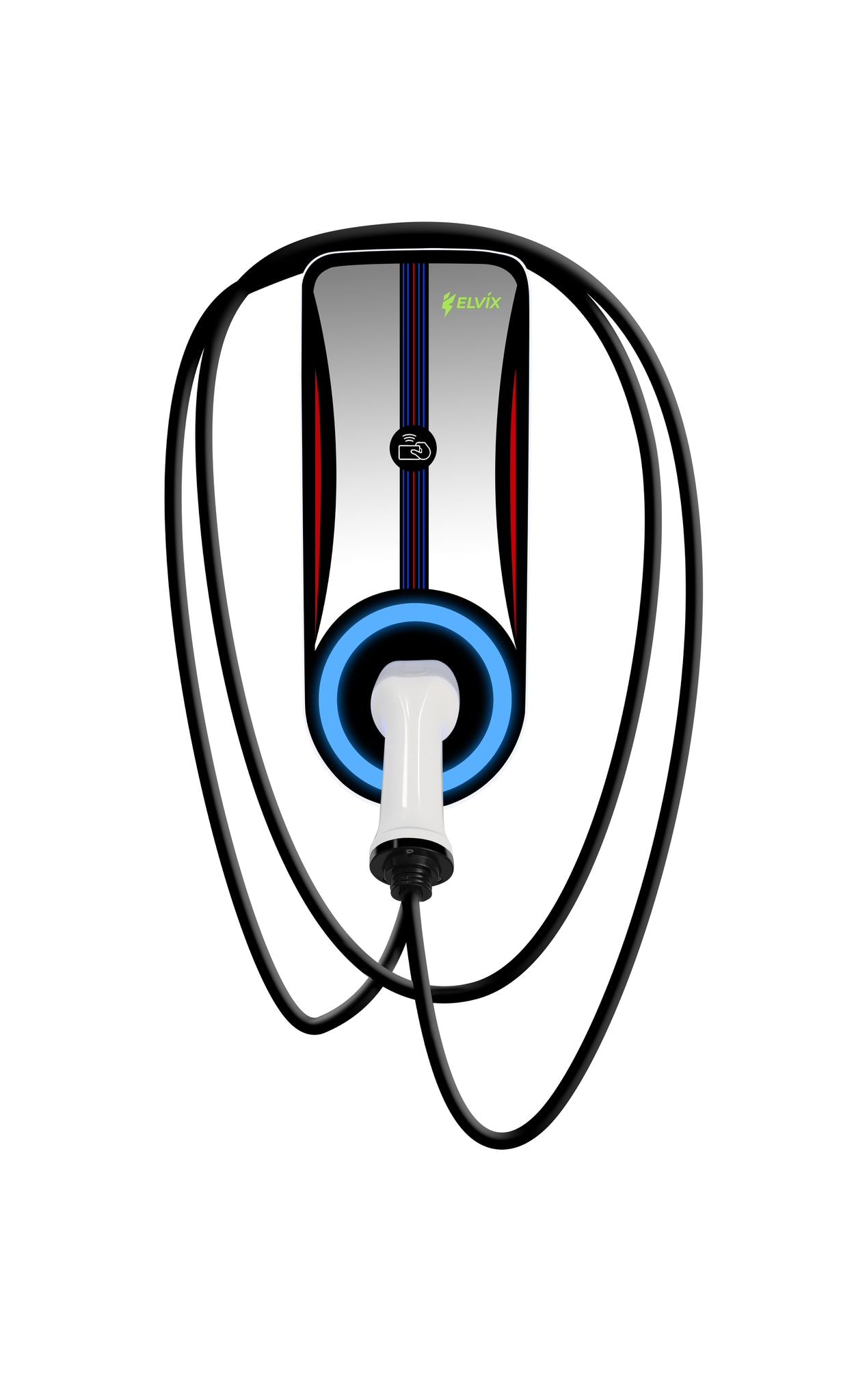 13220 nastenna nabijecka pro elektromobily elvix wbac 4957 t2 1 kabel 11kw 5m rfid nabijeci stanice ev