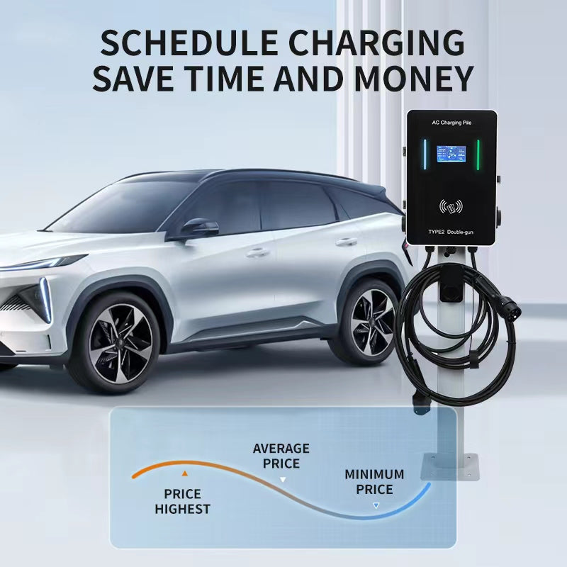 13241 nastenna nabijecka pro elektromobily elvix wbac 4955 t2 2 kabely 22kw 5m rfid nabijeci stanice ev