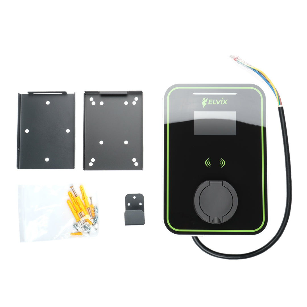 13253 3 nastenna nabijecka pro elektromobily elvix wbac 5001 t2 zasuvka 7kw rfid app nabijeci stanice ev