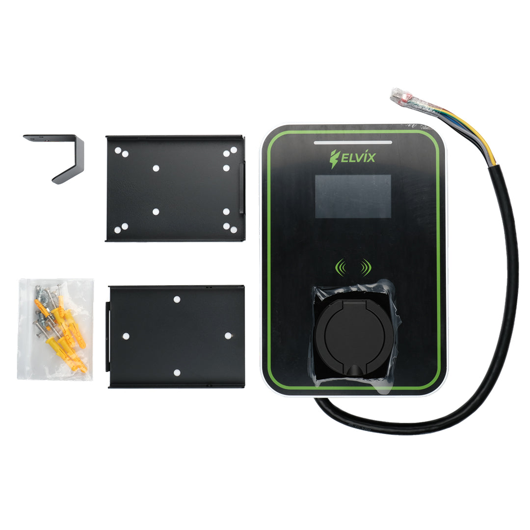 13265 nastenna nabijecka pro elektromobily elvix wbac 5005 t2 zasuvka 22kw rfid app nabijeci stanice ev