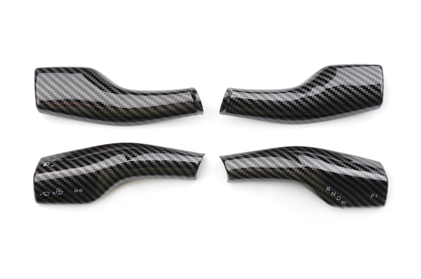 Decoration Set Elvix for Model Y/3 carbon fiber patterned gear lever (2 Pcs, Black)