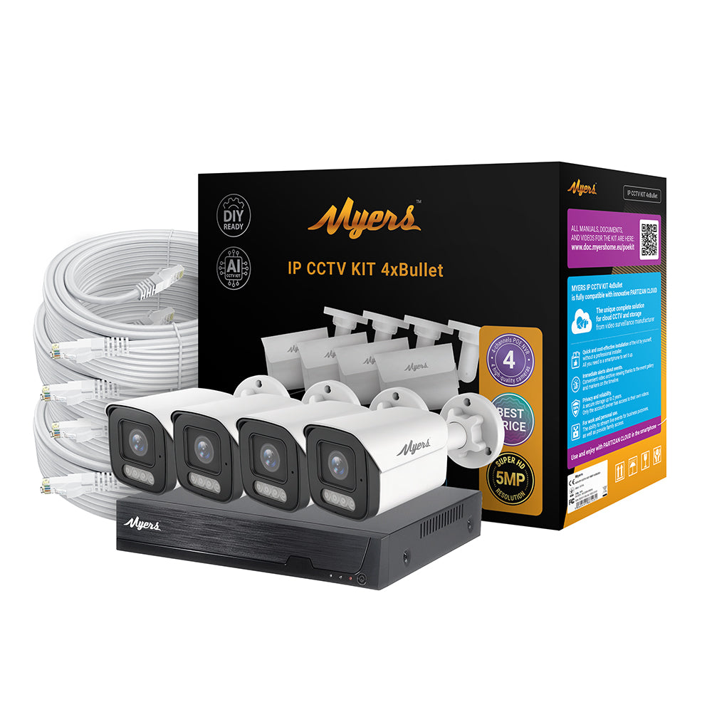 POE kit Myers 4CH IP KIT 5MP 4xBullet