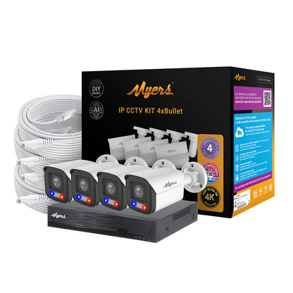 POE kit Myers 4CH IP KIT 8MP 4xBullet FADA