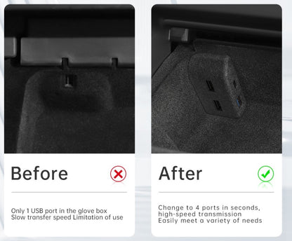 Expansion Dock Elvix for Tesla Model Y Glove Box Flocking