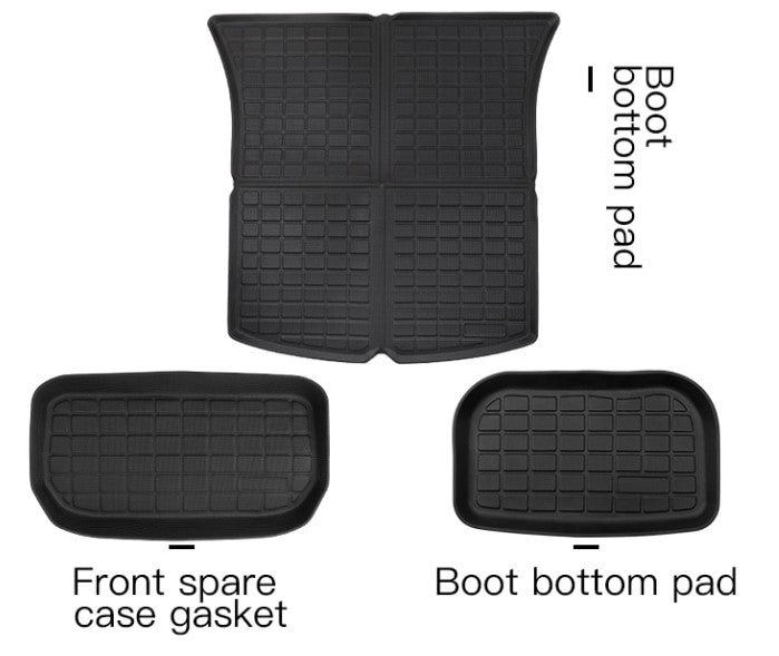 Front and Rear Trunk Mat Set Elvix for Tesla Model Y/3   Cushion Model Y front trunk (3 pcs set)